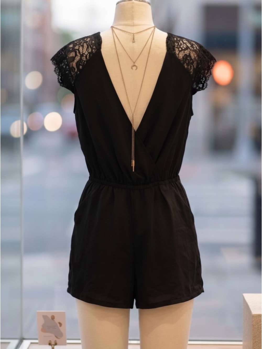 NWOT Sexy Lace Accent Romper